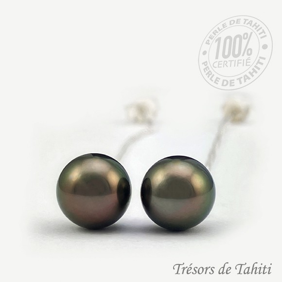 Pendentif perle noire de Tahiti monture design stiré