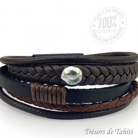 Bracelet Cuir Marron 19cm...