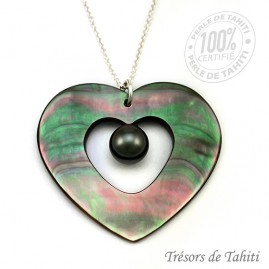 Pendentif Coeur de Nacre &...