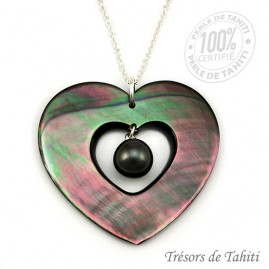 Pendentif Coeur de Nacre &...