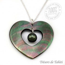 Pendentif Coeur de Nacre &...