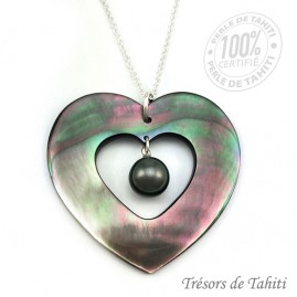 Pendentif Coeur de Nacre &...