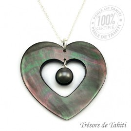 Pendentif Coeur de Nacre &...